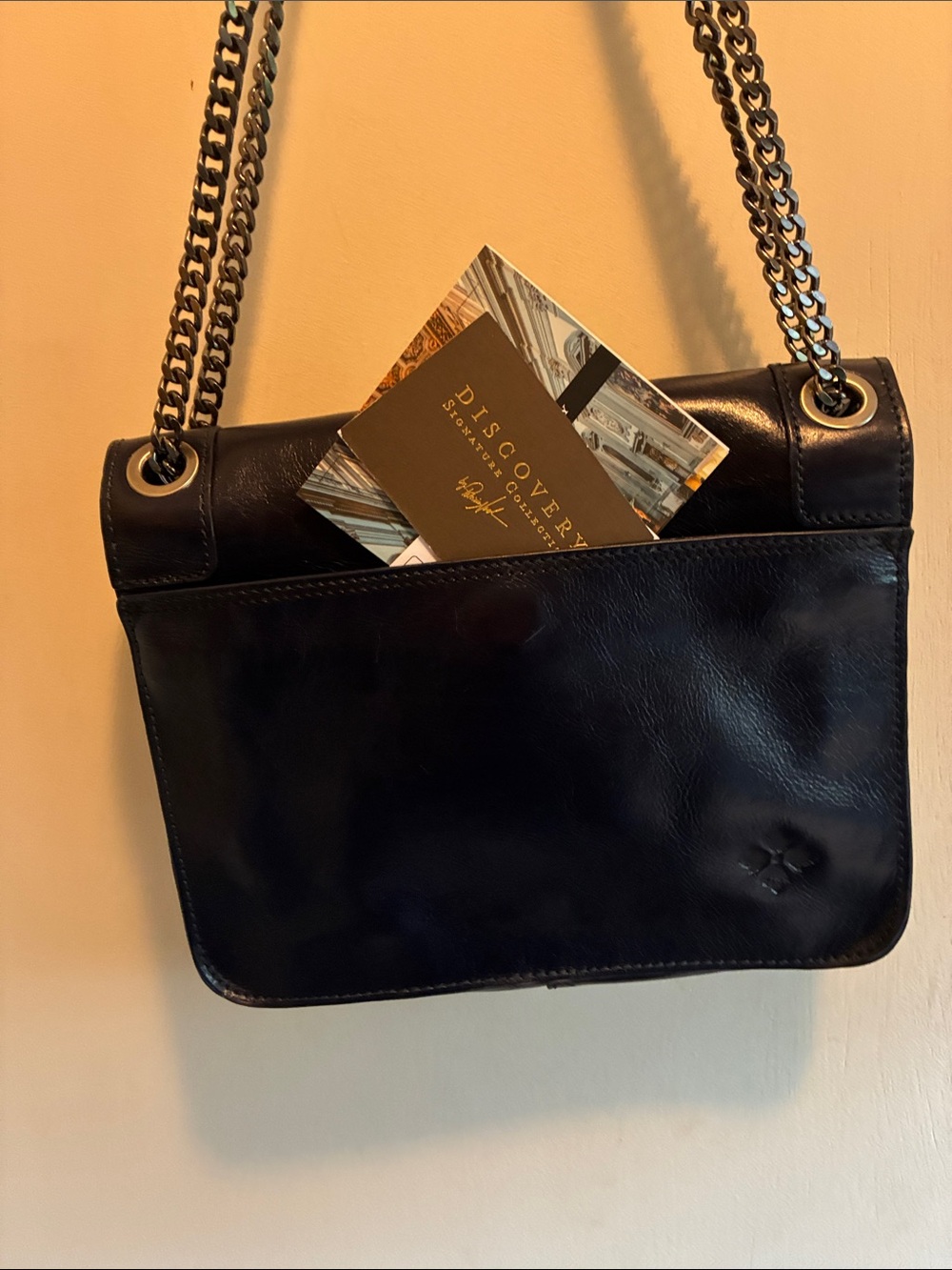 Patricia Nash Black Leather Studded Chain-Handle Shoulder Bag - Picture 4 of 13